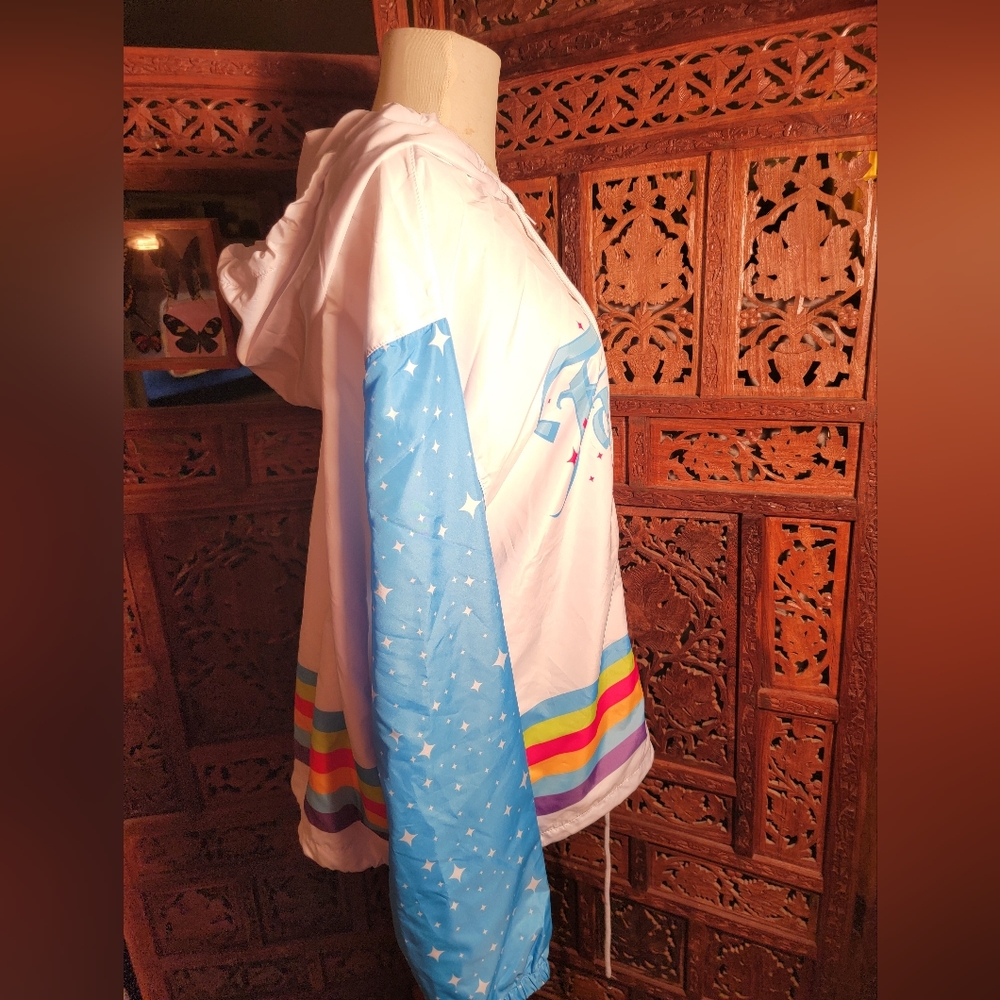 NWT Disney Fantasyland Classic Hooded Windbreaker with Rainbow Stripe, Size XL - Picture 3 of 8